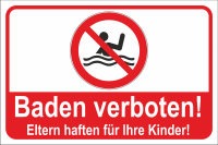Verbotsschild  " Baden verboten "